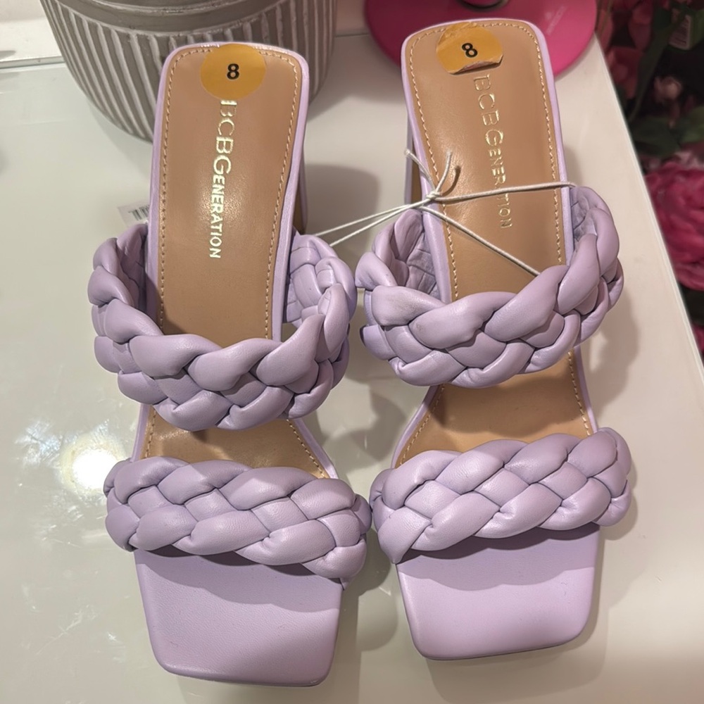 BCBGeneration Women's Braided Lilac Sandals